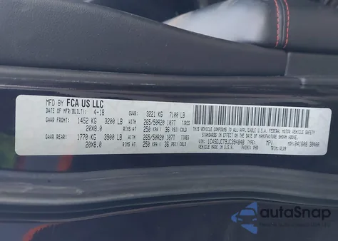 2018 Dodge Durango R/T Awd из США, поврежденный, VIN 1C4SDJCT9JC394848